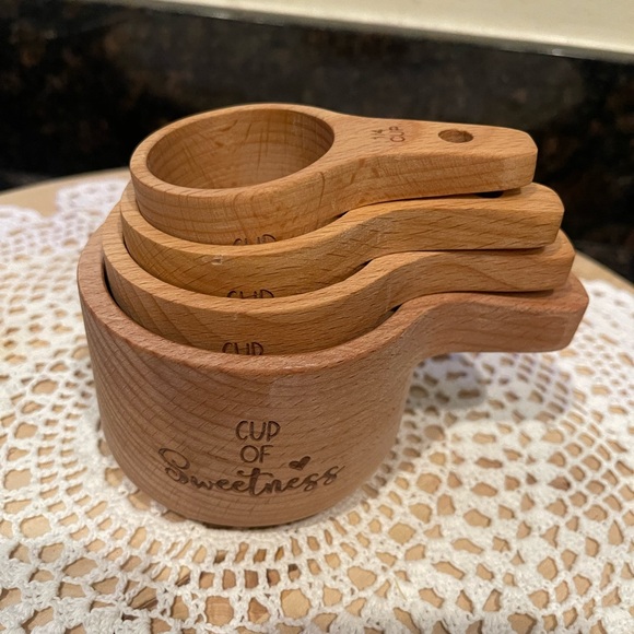 Wood Measuring cups and spoons - cup of sweetnees - Picture 7 of 9